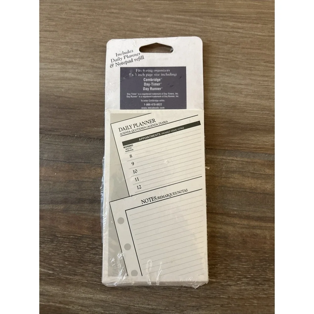 Mead Cambridge MINI Undated Daily Planner Refill 47090 30 Sheets 6 Ring 5x3
